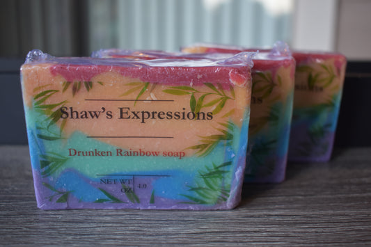 Drunken rainbow soap